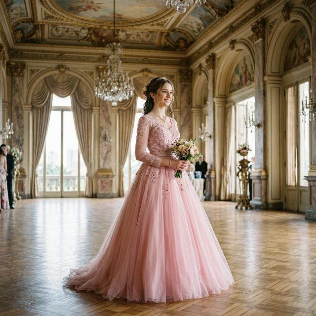 Invitación digital clásica para cumpleaños de quinceañera en tonos rosa