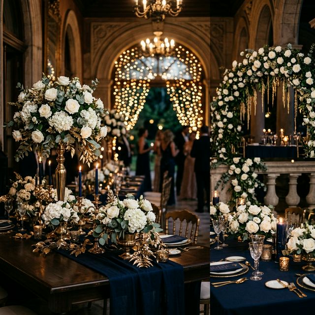 Invitación digital elegante para bodas estilo Luxe con detalles dorados